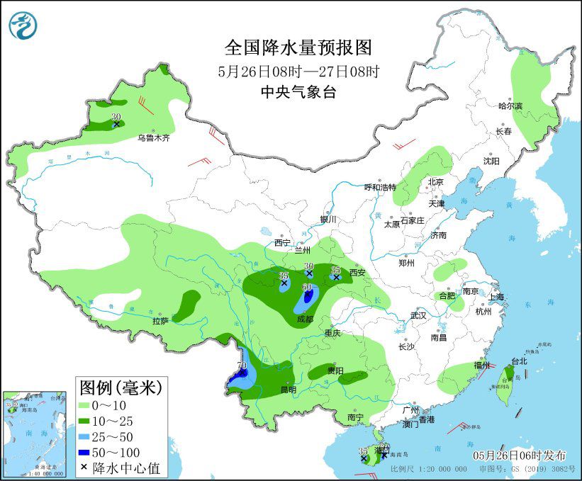 贵州江南华南将有新一轮强降水过程 云南等地多降水(图1)