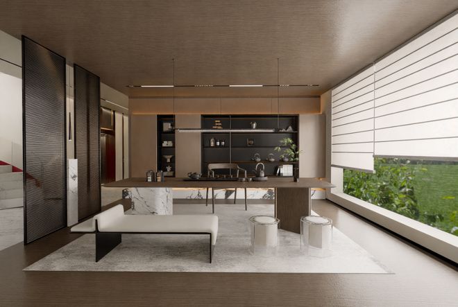 张楠楠「意式极简住宅：简奢境」武汉城市室内设计大赛获奖作品(图5)